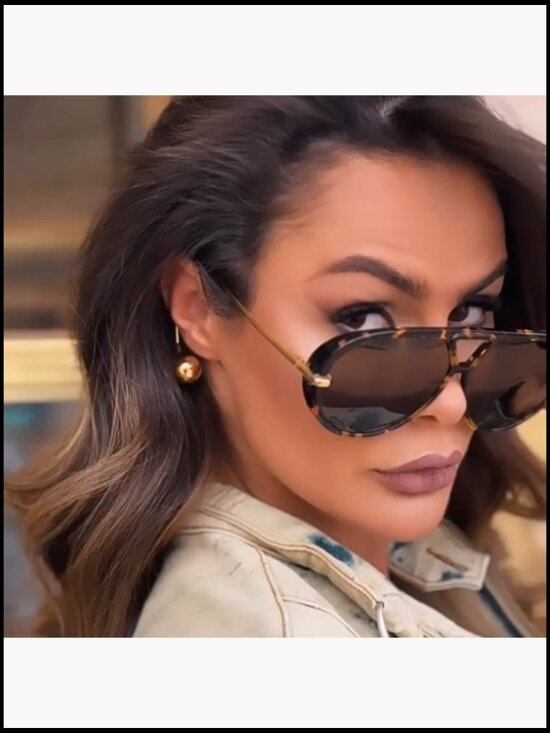 Oversized Aviator Sunglasses Retro Large Shield UV Protection main image 4